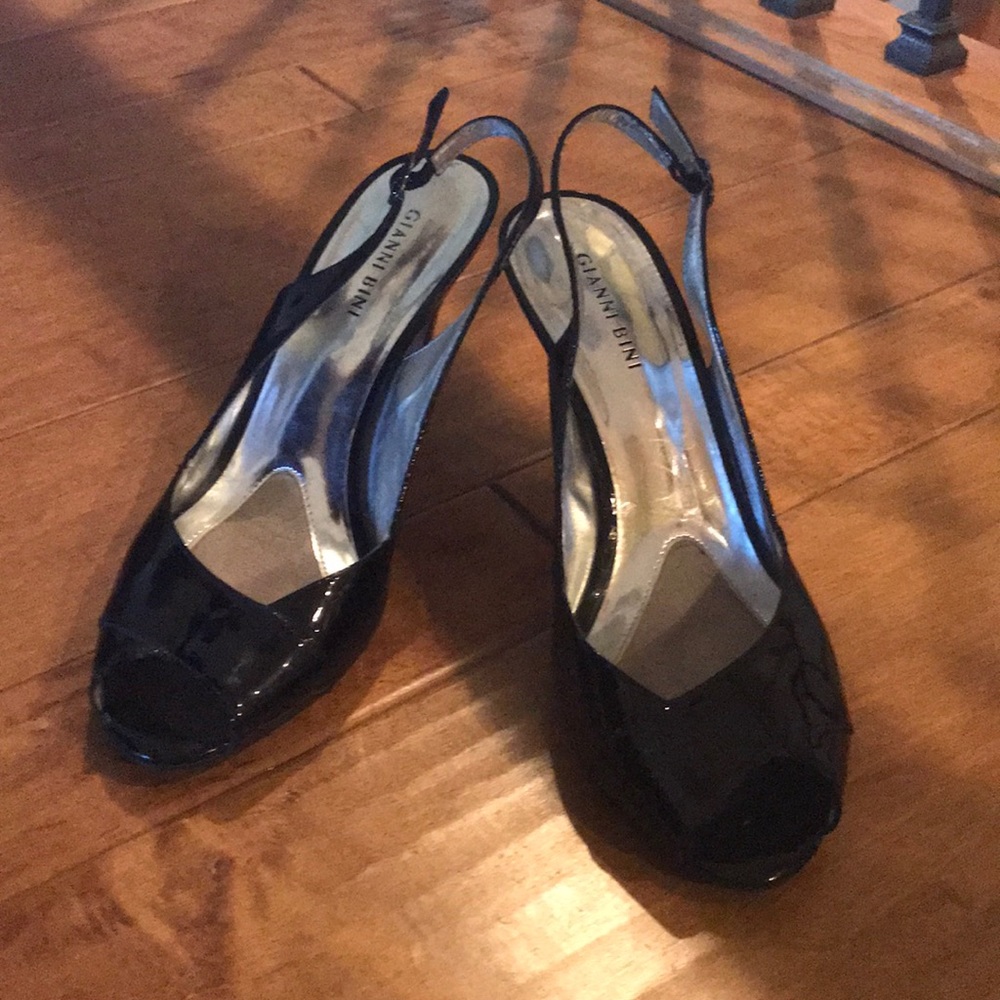 Black Patent peep toes